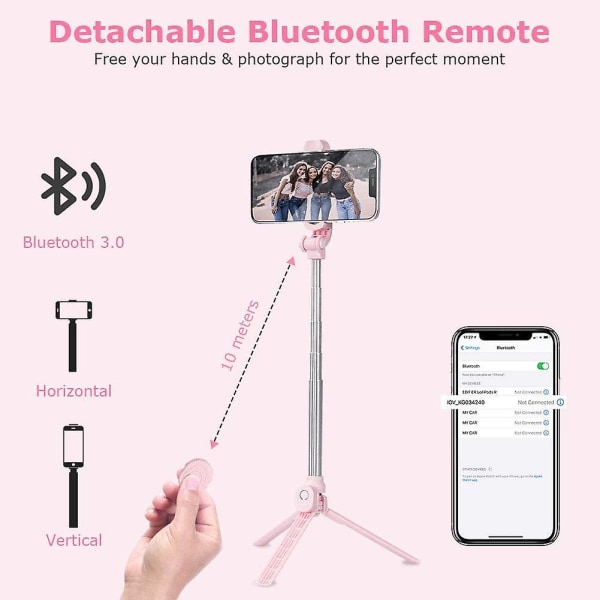 Selfie Stick. Udtrækkelig Bluetooth Selfie Stick trådløs fjernbetjening. telefon
