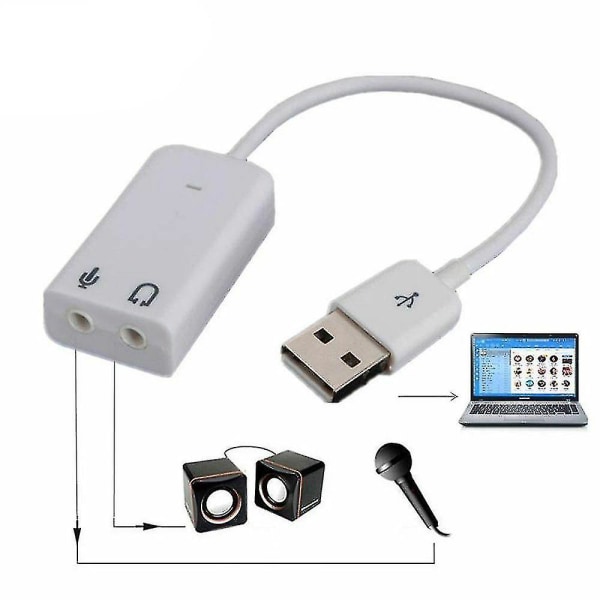 Ny praktisk PC Desktop Usb 2.0 3d Virtual 7.1 Channel Audio Lydkort Adapter