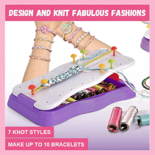 DIY Hand Rope Braider Set för barn Förälder-barn Interaktion Leksak för kvinnor Flickor (FMY) Purple