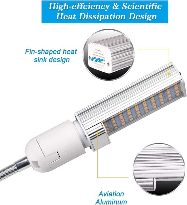 50W LED vekstlys, 2 stk E27 utskiftbare vekstlys, fullspektrum vekstlys