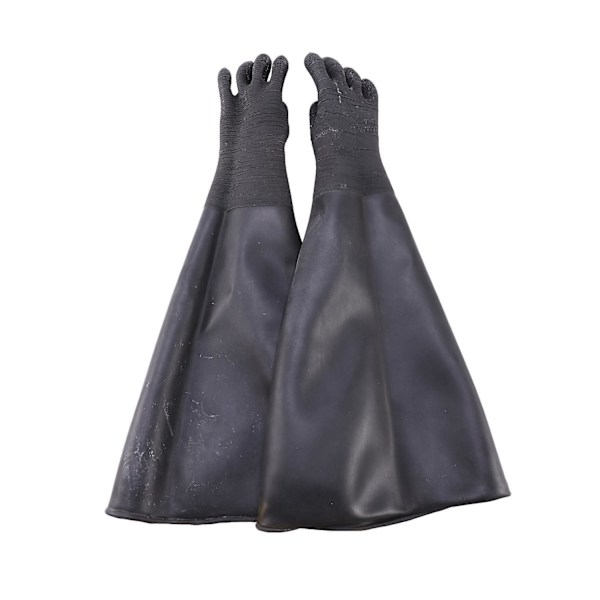 Gummi Svarta Sandblästringshandskar Ränder Slipmedel Sandblästringshandskar För Blåsskåp 65x30cm