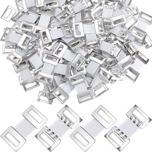 50 stk elastiske bandasjeklips, stretch metall bandasjeklips kompresjonsbandasjeklips for bandasjer kompresjonsbandasjer crepe bandasjer hvite