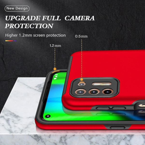 För Motorola Moto G9 Plus PC + Tpu magnetiskt fodral Red