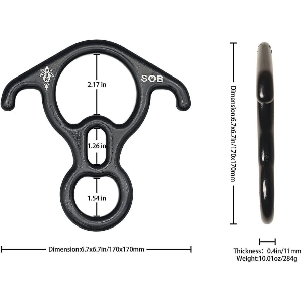 Horn Utstyr Nedoverklatrer Langsom Hastighet Utendørs Nedstigning Tilbehør 8 Høyde Ring Nedstigning Verktøy Flukt Skilt Ring (hy)