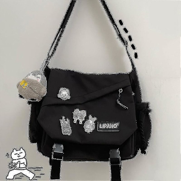 Retro Messenger Bag Herr Stor Kapacitet Lätt Axelväska Justerbar Axelrem