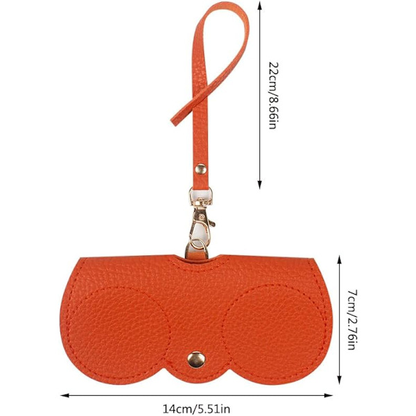 4 stk. Fashion Solbriller Etui, Blødt Læder Solbriller Taske, Bærbar Slank Brille Etui, Rejse Beskyttende Cover til Briller, Brille Etui med Bælte Klip