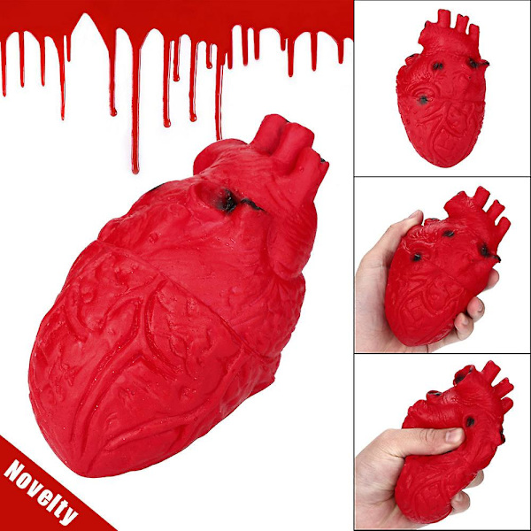 Nyhet Silikon Stressball Skummel Organ Hjerte Klemme Leke Stressavlastende Leke