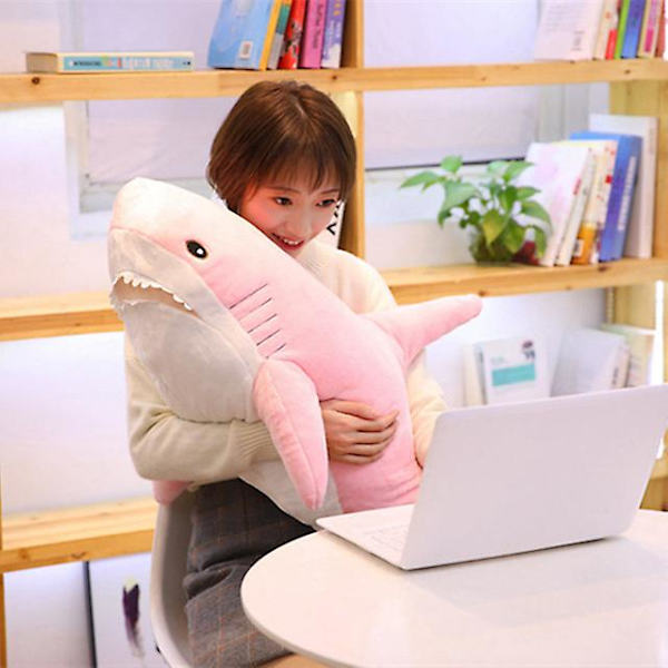 Super iso pehmohai lelu pehmeä täytetty Speelgoed eläin lukeminen tyyny syntymäpäivälahjoja tyyny nukke lahja lapsille Pink 45cm