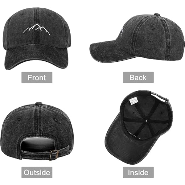 YouGa Baseball Cap til mænd - Peak Embroidery Baseball Caps, Classic Washed Relxed Cap Vintage Dad Cap Trucker Caps Justerbar Åndbar Sommer Solhat