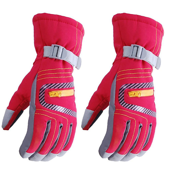 Unisex Vandtætte Vindtætte Vinter Varme Snowboard Ski Handsker L Red