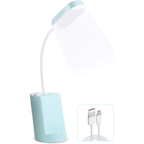 Trådlös led-bordslampa hopfällbar läslampa med 3 ljusstyrka justerbar USB uppladdningsbar blå (hy)
