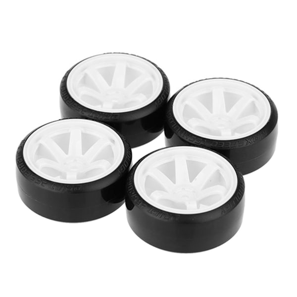 4 st Drift Car Däck Fälg Hård Hjul Däck För 1/10 Drifting Rc Bil Vit