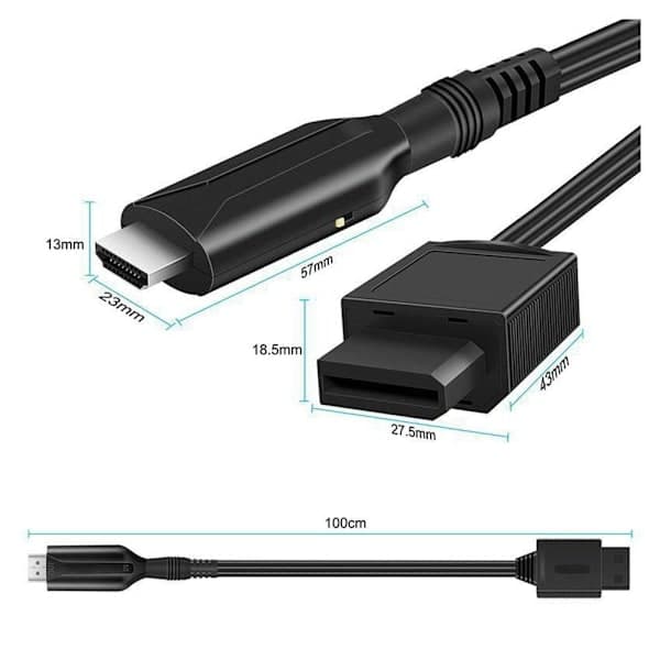 Wii til HDMI-konverterkabel, Wii 2 HDMI-adapter til Full HD-spildisplay