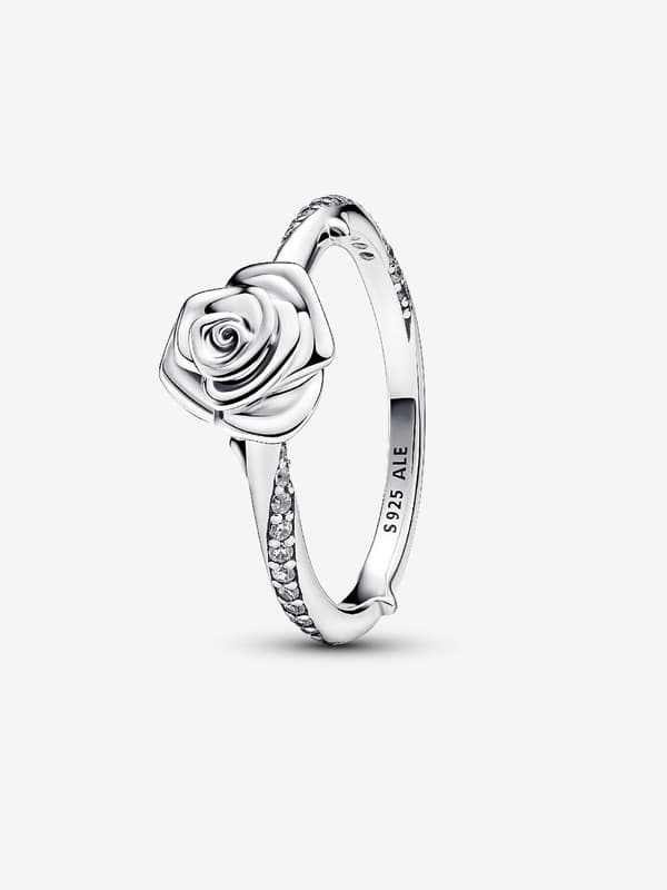 Pandora - Rose in Bloom -sormus - Sterlinghopea Circumference: 56mm