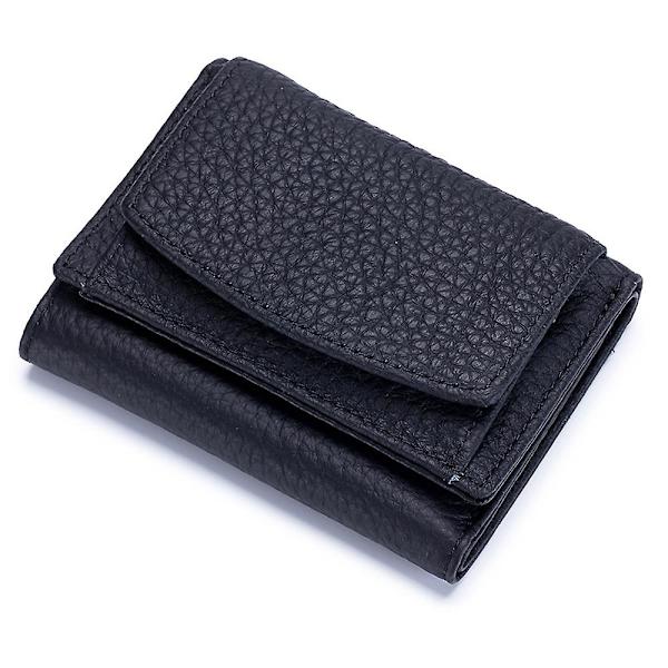Liten läderplånbok, Rfid-myntväska black