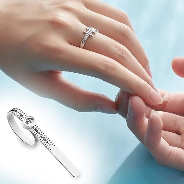 UK Ring Sizer Mät storlekar A-Z med förstoringsglas justerbart ringmätningsverktyg för män och kvinnor