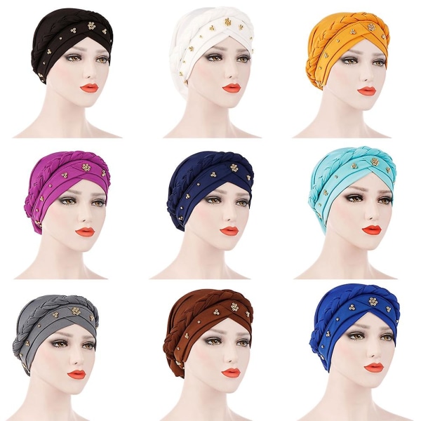 Turban Cap Bra Elastiskt Mode Tillbehör Mjölk Silk No Brätte Twist Beanie Headwrap För kvinnor