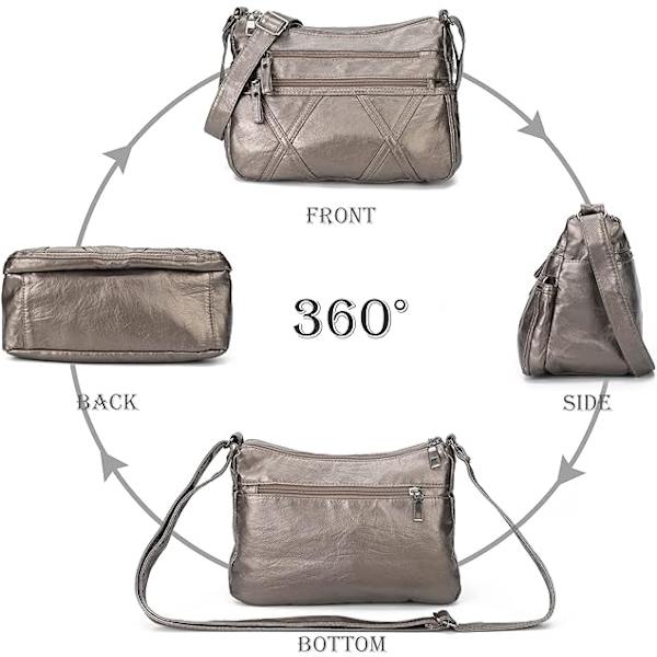 Handväskor för kvinnor Multi Pockets Casual Cross-body Bags Vattentät handväska och axelväskor Lätt Messenger Bags för dagligt bruk