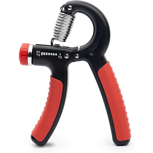 5-60 kg grepstyrkeforsterker – Justerbar håndgrepstyrkeforsterker med rustfritt stålfjær for sterke håndledd, fingre, underarm, hender Red