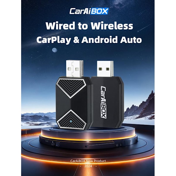 Mini Trådlös CarPlay & Android Auto-adapter för iPhone & Android – Njut av friheten från kablar