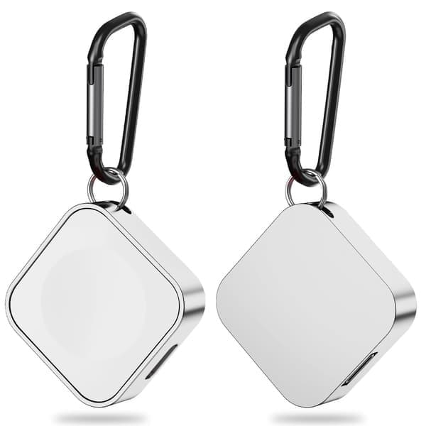 pc Sølvfarvet 2-i-1 til Apple Watch Oplader - Bruges med USB-C/iPhone Opladerkabel, Apple
