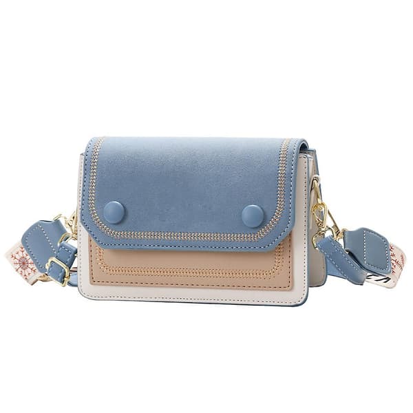 Liten skulderveske for kvinner - Håndveske - To-farget motedesign blue