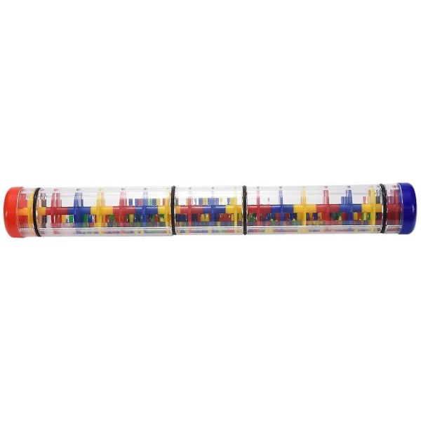 Rainstick Rattle Toy 15,75 tommer - Lang fargestøypinne Rainbow Grains inni