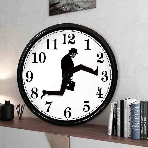 Väggklocka Creative Inspired Silly Walk Väggklocka Mute Clocks White