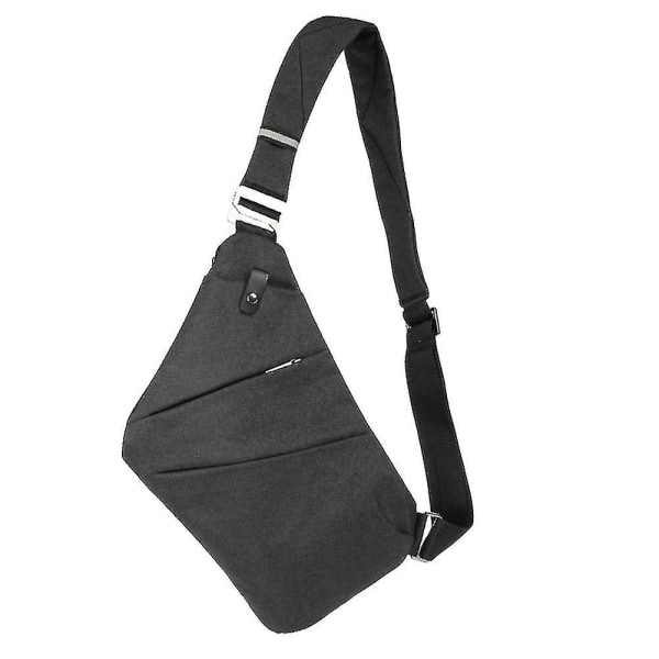 Herre Crossbody Sling Bag Vandtæt Skulder Bryst Rygsæk Anti-Tyveri Sash Tasker Pung Black