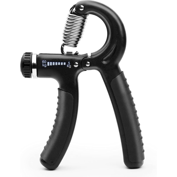 5-60 kg greppstyrketränare – Justerbar handgreppsstyrketränare med rostfritt stålfjäder för starka handleder, fingrar, underarm, händer Black