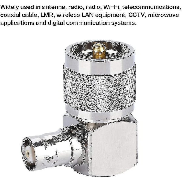 Radioadapter, Uhf Pl-259 hane till Bnc hona koaxial Rf koaxadapter, lämplig för antenn, radio, koaxialkabel (1 st) Ft