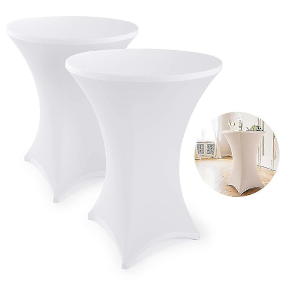 Eleganta Antracit Stretchöverdrag Bar Bordsöverdrag för Bistrobord White 80   2 Set