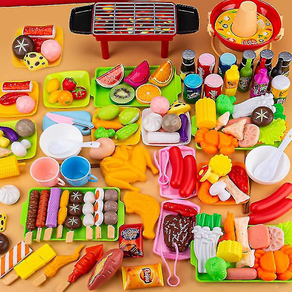 Keittiölelut Tekoruoan Hot Pot Vihannekset Grilli Leikkaa Ja Che Le Poika Ja Tyttö Ruokailusetti Set contains 74 pieces