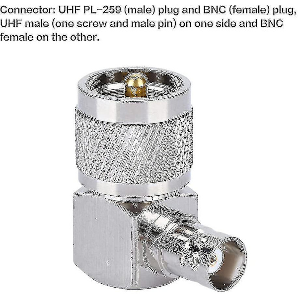Radioadapter, Uhf Pl-259 Han til Bnc Hun Koaksial Rf Koaks Adapter, Velegnet til Antenne, Radio, Koaksialkabel(1stk) Ft