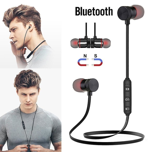 5.0 Bluetooth Headset Sport Magnetisk Nackband Trådlösa hörsnäckor Stereo hörsnäckor Musik metall hörlurar