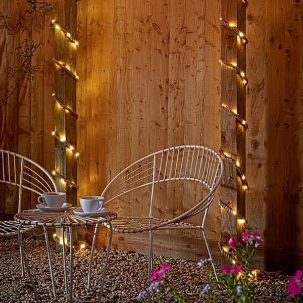 10m Vattentäta Jute Solcellsslingor med 200 LED för Utomhus, Inomhus, Uteplats, Pool, Sovrum