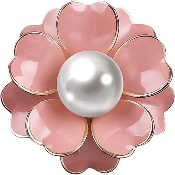 Kvinders Blomster Kunstig Perle Emalje Legering Broche Pin Hvid Corsage Tøjtilbehør Stilfuldt og populært Holdbart (Pink)