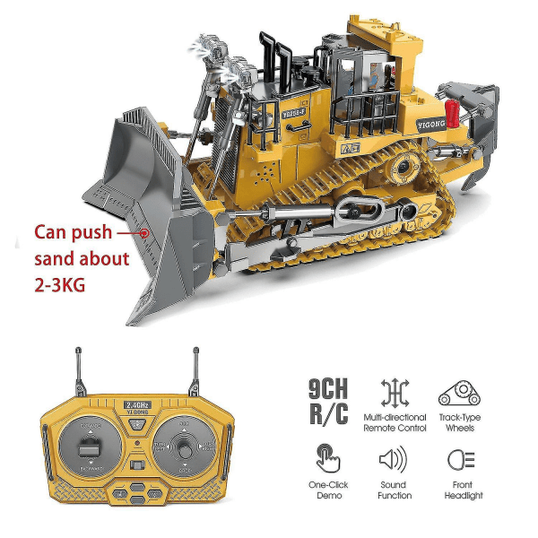 Fjärrkontroll Bulldozer Leksaker 1:24 Rc Lastbilar Fjärrkontroll Grävmaskin För 4-15 År Barn Födelsedag