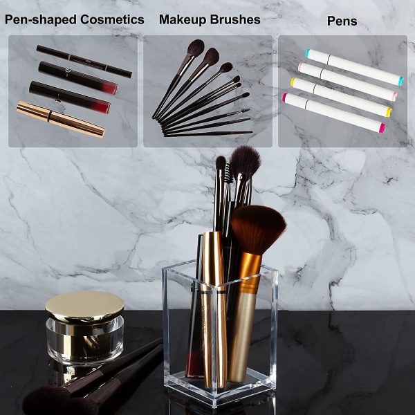 Klare makeup børsteholdere Organizere - 2 pakke, akryl kosmetisk børste Eyeliner Crday gave
