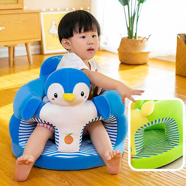 1 stk Baby Lærings Sittesete Sofa Trekk Tegneserie Etui Plysj Støtte Stol Leker 1 Pc Blue