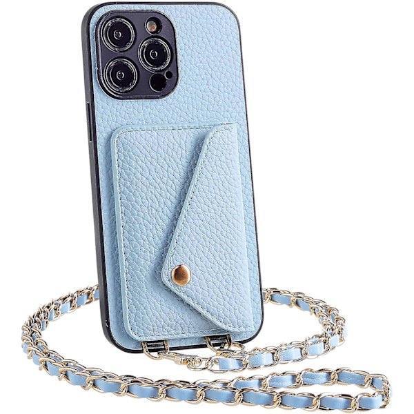 Plånboksfodral för iPhone 14 pro max, 6,7 tum - Crossbody-fodral med rem för kvinnor