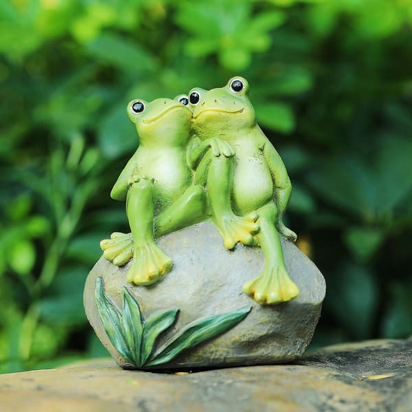 Lover Decor Have Statuer af Par i Resin, Dyrefigur, Udendørs Tilbehør til Plænen
