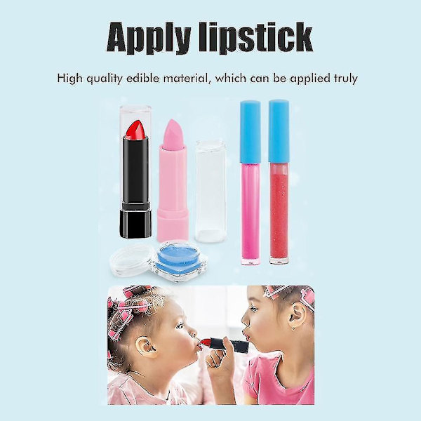 Frozen Tema Vaskbar Makeuptaske Makeup Legetøj Kuffert Julegave Fødselsdagsgave Sæt Pige 27pcs