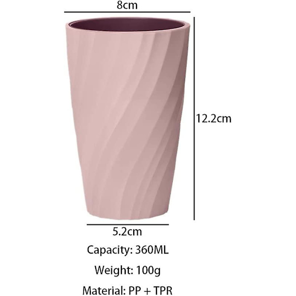 Plasttandborste Glas, 2 st 360ml Plasttandborste Mugg, Återanvändbar Crday Present