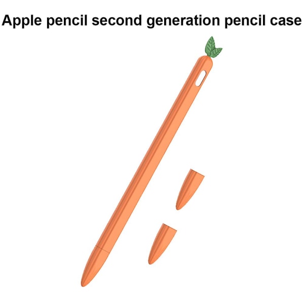 Case Söt fruktdesign Silikonmjukt skyddande cover kompatibelt med Apple Pencil 2nd Gen carrot