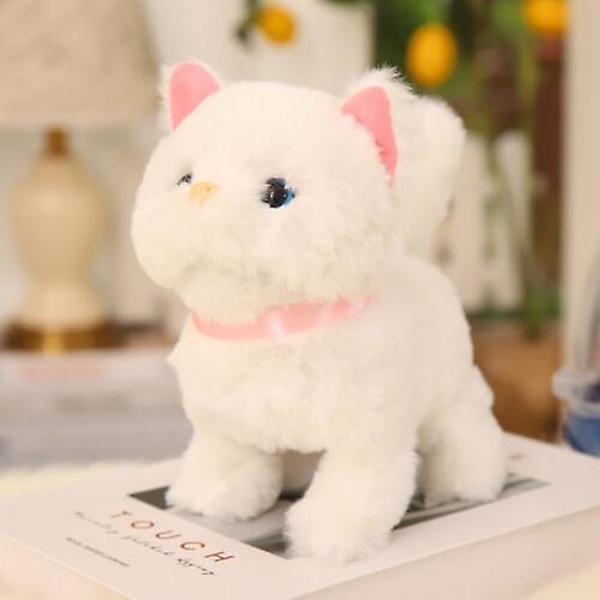 Elektronisk Plushkatt Leksak Gående Mjåv Plushkatt Leksak Fylld Leksak Barnfödelsedagspresent C