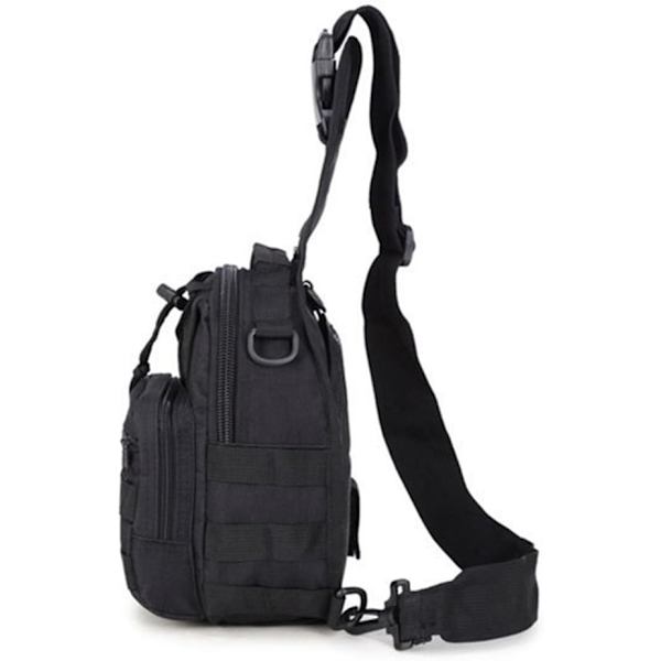Sling Bag Taktisk Ryggsäck Utomhus Axelväska Väska Bröstpaket Dagryggsäckar för Smart Phone Klättring Camping Cykling Vandring BIack