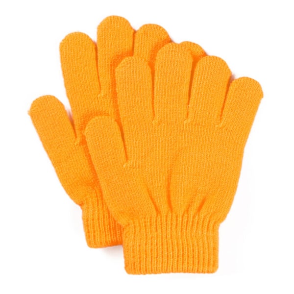 Sinknap 1 par barnhandskar Hela fingrar Tvättbar Bekväm att bära Elastiska vindtäta akryl thermal för utomhusbruk Orange