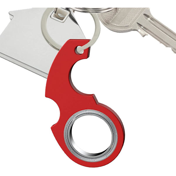 Nøglering Spinner Fidget Ring Legetøj, Metal Nøglespinner, Fidget Nøglering Sensoriske Legetøj Til Mænd Kvinder Og Børn Black x Red