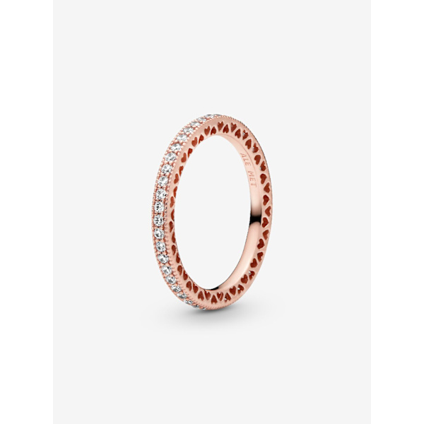 Pandora - Sparkle & Hearts Ring - 14k roséguldplätering Circumference: 54mm